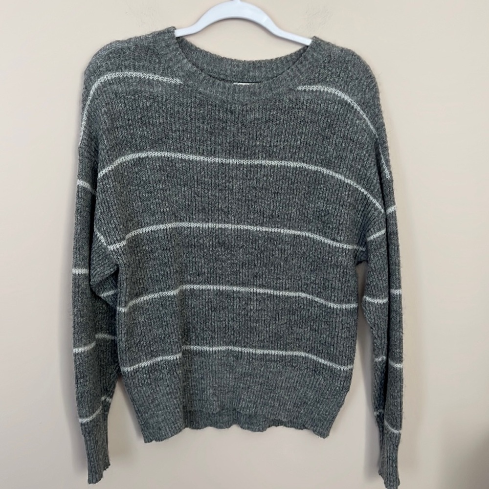 Gentle Fawn l Striped Gray Long Sleeve Sweater